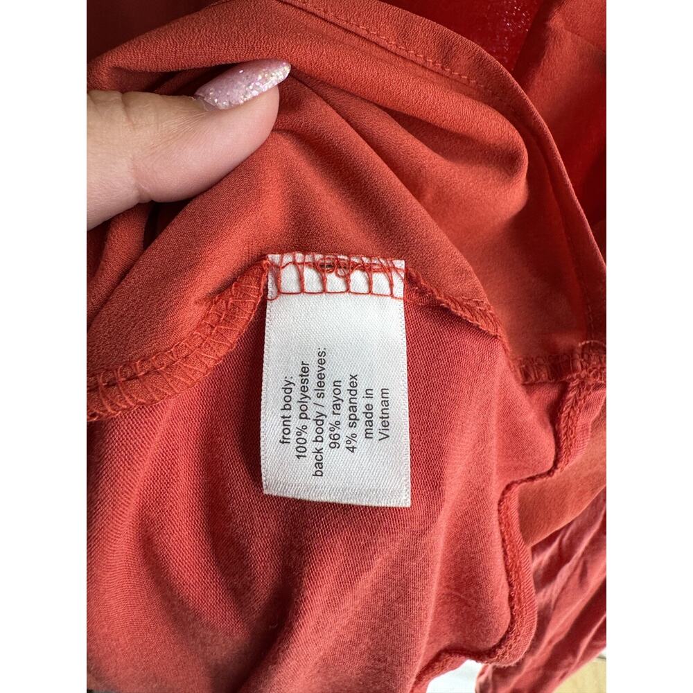 Lane Bryant Women's‎ Coral Long Sleeve V-Neck Blouse Size 14 - Picture 5 of 5